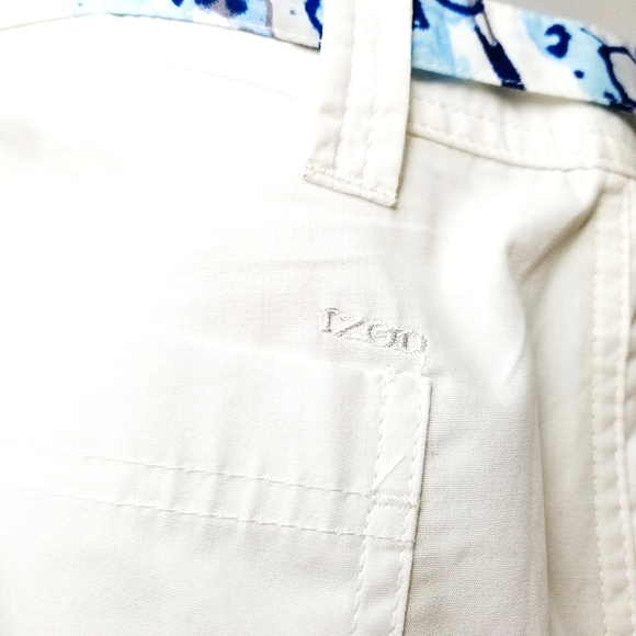 Izod White 11" Belted Bermuda Shorts sz4 NWT - Picture 6 of 9